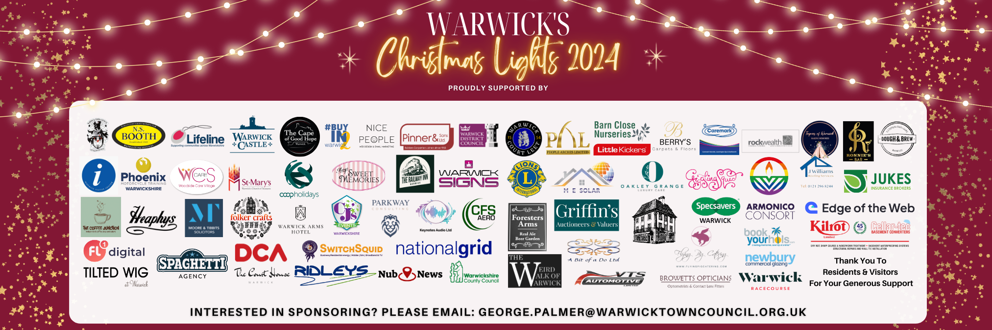 Warwick's Christmas Lights 2024 Sponsors